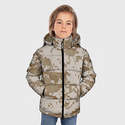 Куртка зимняя для мальчика Камуфляжный пиксель, цвет: 3D-светло-серый — фото 2