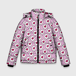 Куртка зимняя для мальчика Сердечки в облачках, цвет: 3D-черный