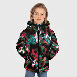 Куртка зимняя для мальчика Гранжевый абстрактный узор, цвет: 3D-черный — фото 2
