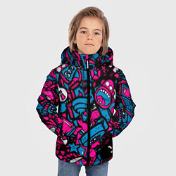 Куртка зимняя для мальчика Мультяшные кислотные картинки, цвет: 3D-светло-серый — фото 2