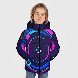 Куртка зимняя для мальчика Розовый Синий Киберпанк, цвет: 3D-черный — фото 2