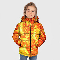 Куртка зимняя для мальчика Желто-оранжевая абстракция, цвет: 3D-красный — фото 2