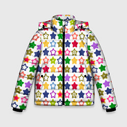 Куртка зимняя для мальчика Разноцветные звездочки, цвет: 3D-красный