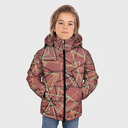 Куртка зимняя для мальчика Террактовый геометрический, цвет: 3D-красный — фото 2