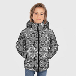 Куртка зимняя для мальчика Черно-белый орнамент, цвет: 3D-красный — фото 2
