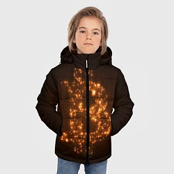 Куртка зимняя для мальчика СВЕТЯЩИЙСЯ BITCOIN, цвет: 3D-светло-серый — фото 2