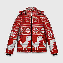 Куртка зимняя для мальчика Новогодний гугл, цвет: 3D-красный