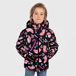 Куртка зимняя для мальчика Новогодняя ночь, акварельный узор, цвет: 3D-светло-серый — фото 2