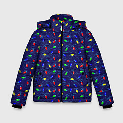 Куртка зимняя для мальчика Разноцветные Лампочки, цвет: 3D-черный