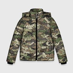 Куртка зимняя для мальчика Именной камуфляж Миша, цвет: 3D-черный
