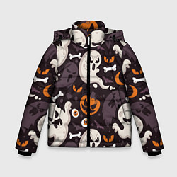 Куртка зимняя для мальчика Мрачный праздник, цвет: 3D-черный