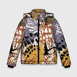 Куртка зимняя для мальчика Зебра Пятнистая, цвет: 3D-черный