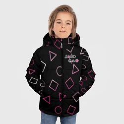 Куртка зимняя для мальчика Игра в кальмара: Узор фигур, цвет: 3D-красный — фото 2