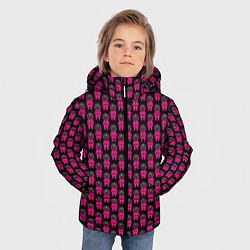Куртка зимняя для мальчика Игра в кальмара: Паттерн, цвет: 3D-красный — фото 2