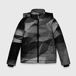 Куртка зимняя для мальчика Чб абстракция, цвет: 3D-черный