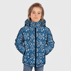 Куртка зимняя для мальчика Снежные Узоры на Новый Год, цвет: 3D-черный — фото 2