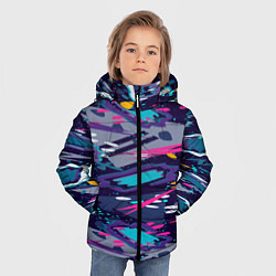 Куртка зимняя для мальчика Космический абстрактный паттерн, цвет: 3D-красный — фото 2