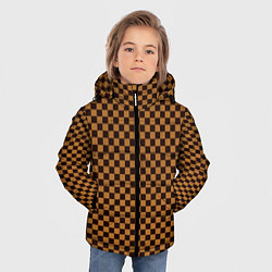 Куртка зимняя для мальчика Клетки, как в метрополитене - вагонетки, цвет: 3D-черный — фото 2