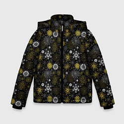 Куртка зимняя для мальчика Зимние Узоры золотые, цвет: 3D-черный