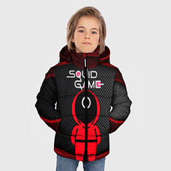 Куртка зимняя для мальчика Игра в кальмара - 3D плиты, цвет: 3D-светло-серый — фото 2