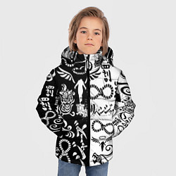 Куртка зимняя для мальчика ТОКИЙСКИЕ МСТИТЕЛИ ЛОГОБОМБИНГ ЧБ, цвет: 3D-светло-серый — фото 2