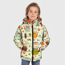 Куртка зимняя для мальчика Осенние чаепитие, цвет: 3D-черный — фото 2