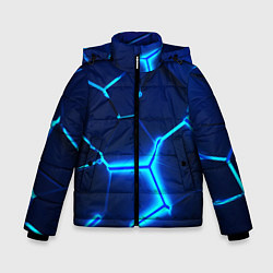 Куртка зимняя для мальчика 3D ПЛИТЫ NEON STEEL НЕОНОВЫЕ ПЛИТЫ, цвет: 3D-красный