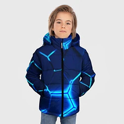 Куртка зимняя для мальчика 3D ПЛИТЫ NEON STEEL НЕОНОВЫЕ ПЛИТЫ, цвет: 3D-черный — фото 2