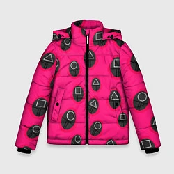 Куртка зимняя для мальчика Игра в кальмара TКК, цвет: 3D-черный