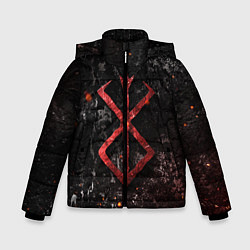 Куртка зимняя для мальчика BERSERK LOGO GRUNGE RED, цвет: 3D-красный