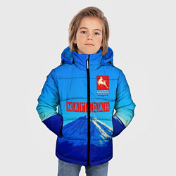 Куртка зимняя для мальчика Магадан герб, цвет: 3D-красный — фото 2