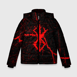 Куртка зимняя для мальчика Berserk: Трещена, цвет: 3D-черный