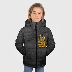 Куртка зимняя для мальчика Волчий отпечаток золотом Символ Велеса, цвет: 3D-светло-серый — фото 2