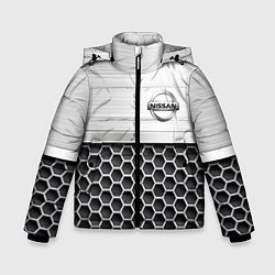 Куртка зимняя для мальчика Nissan Стальная решетка, цвет: 3D-черный