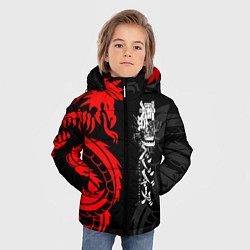 Куртка зимняя для мальчика Токийские Мстители: Красный дракон, цвет: 3D-черный — фото 2