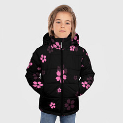 Куртка зимняя для мальчика САКУРА ВИШНЯ ЛЕПЕСТКИ, цвет: 3D-черный — фото 2