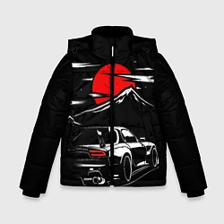 Куртка зимняя для мальчика MAZDA RX 7 Мазда при свете красной луны, цвет: 3D-черный