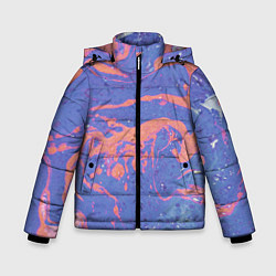 Куртка зимняя для мальчика Текстура Fluid Art, цвет: 3D-светло-серый