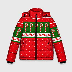 Куртка зимняя для мальчика ЛЕДЕНЦЫ НОВОГОДНИЕ, цвет: 3D-красный