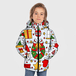 Куртка зимняя для мальчика НОВОГОДНИЙ УЗОР, НОВОГОДНЕЕ НАСТРОЕНИЕ, цвет: 3D-светло-серый — фото 2