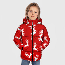 Куртка зимняя для мальчика НОВОГОДНИЕ ОЛЕНИ УЗОР, цвет: 3D-светло-серый — фото 2