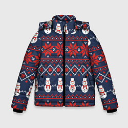 Куртка зимняя для мальчика Christmas Background, цвет: 3D-красный