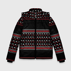 Куртка зимняя для мальчика НОВОГОДНИЙ ПАТТЕРН SWEATER, цвет: 3D-черный