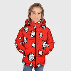 Куртка зимняя для мальчика Бумажный дом Паттерн, цвет: 3D-светло-серый — фото 2