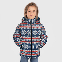Куртка зимняя для мальчика Knitted Christmas Pattern, цвет: 3D-черный — фото 2