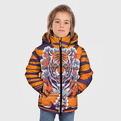 Куртка зимняя для мальчика Тигр с черепом, цвет: 3D-красный — фото 2