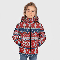 Куртка зимняя для мальчика New Year Pattern, цвет: 3D-черный — фото 2