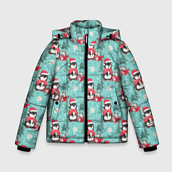 Куртка зимняя для мальчика Пингвинчики новый год, цвет: 3D-светло-серый