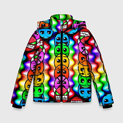 Куртка зимняя для мальчика Geometry Dash: Smiles, цвет: 3D-черный