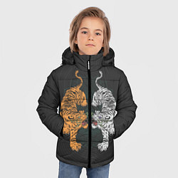 Куртка зимняя для мальчика Два тигра, цвет: 3D-светло-серый — фото 2